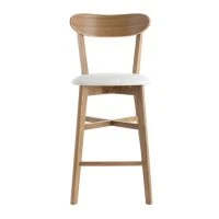 Tabouret De Bar Vintage Bois Clair Et Blanc H65 Cm DOVE