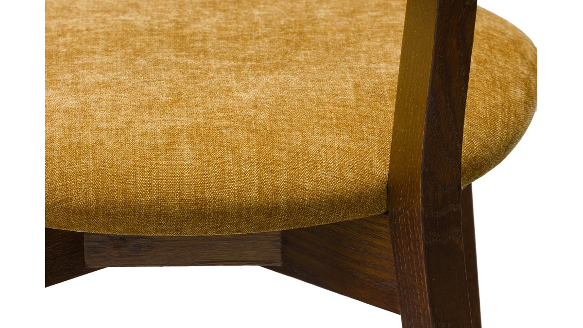 Tabouret De Bar Vintage Noyer Et Jaune Moutarde H65 Cm DOVE 7 Tabouret De Bar Vintage Noyer Et Jaune Moutarde H65 Cm DOVE – Image 5