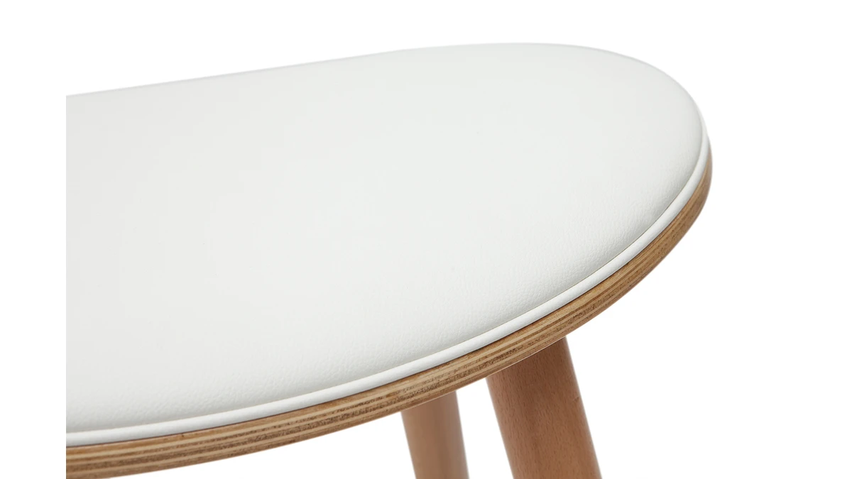 Tabourets De Bar Bois Clair Et Blanc H65 Cm (lot De 2) MEADOW 7 Tabourets De Bar Bois Clair Et Blanc H65 Cm (lot De 2) MEADOW – Image 5