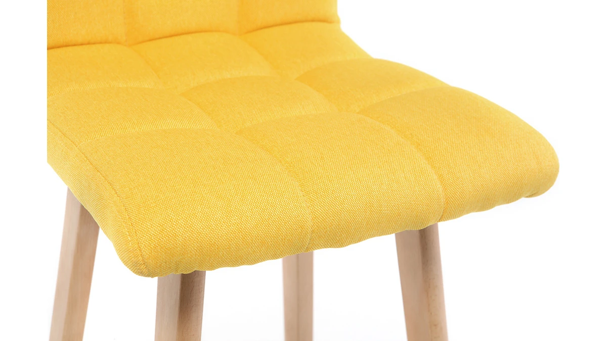 Tabourets De Bar Bois Et Jaune H65 Cm (lot De 2) KLARIS 8 Tabourets De Bar Bois Et Jaune H65 Cm (lot De 2) KLARIS – Image 6