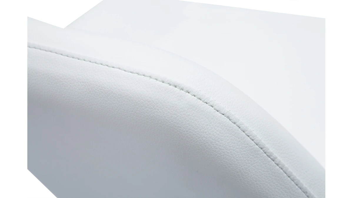 Tabourets De Bar Design Blancs Et Pieds Métal (lot De 2) RINGER 8 Tabourets De Bar Design Blancs Et Pieds Métal (lot De 2) RINGER – Image 6