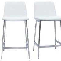 Tabourets De Bar Design Blancs H66 Cm (lot De 2) ARSENE