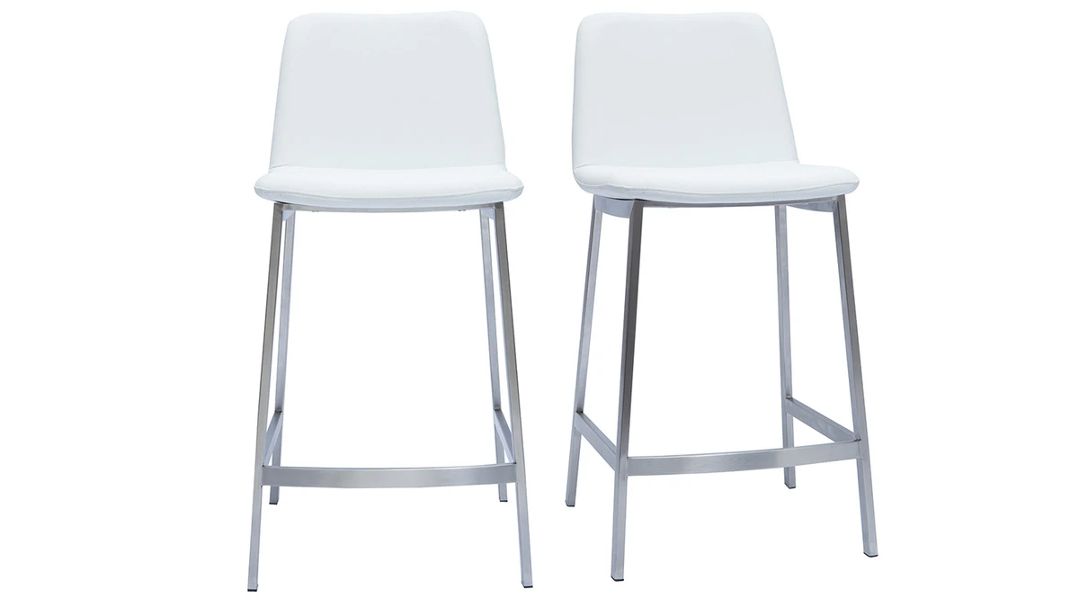 Tabourets De Bar Design Blancs H66 Cm (lot De 2) ARSENE 3 Tabourets De Bar Design Blancs H66 Cm (lot De 2) ARSENE