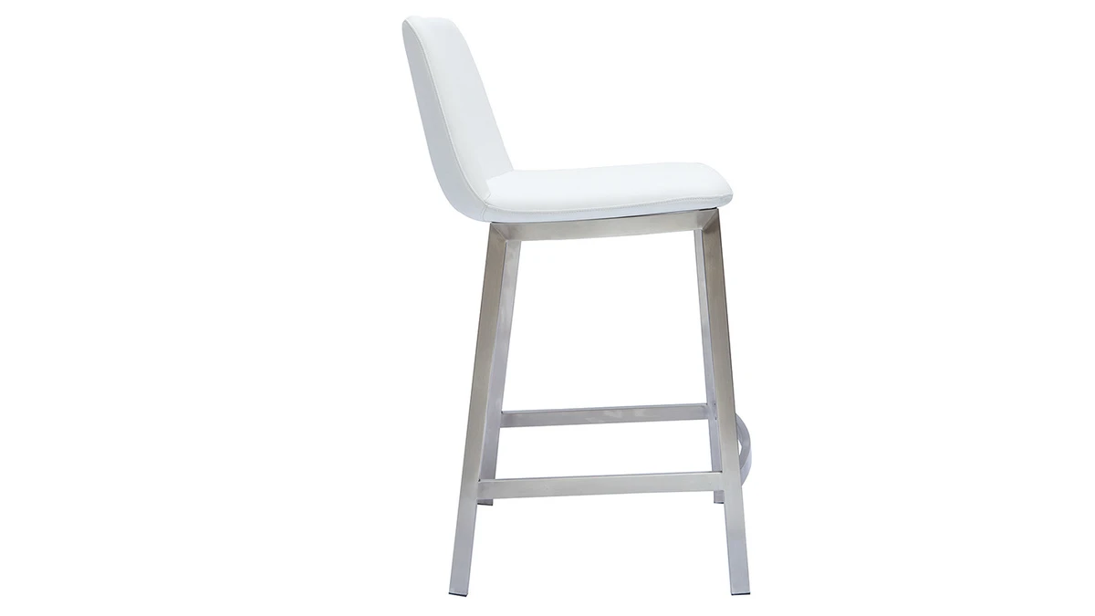Tabourets De Bar Design Blancs H66 Cm (lot De 2) ARSENE 6 Tabourets De Bar Design Blancs H66 Cm (lot De 2) ARSENE – Image 4