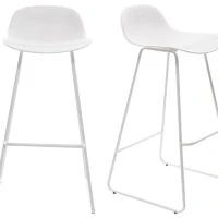 Tabourets De Bar Design Blancs H71 Cm (lot De 2) ELLA