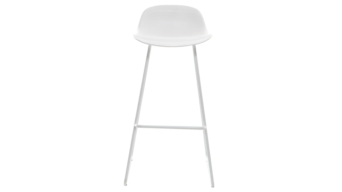 Tabourets De Bar Design Blancs H71 Cm (lot De 2) ELLA 4 Tabourets De Bar Design Blancs H71 Cm (lot De 2) ELLA â Image 2