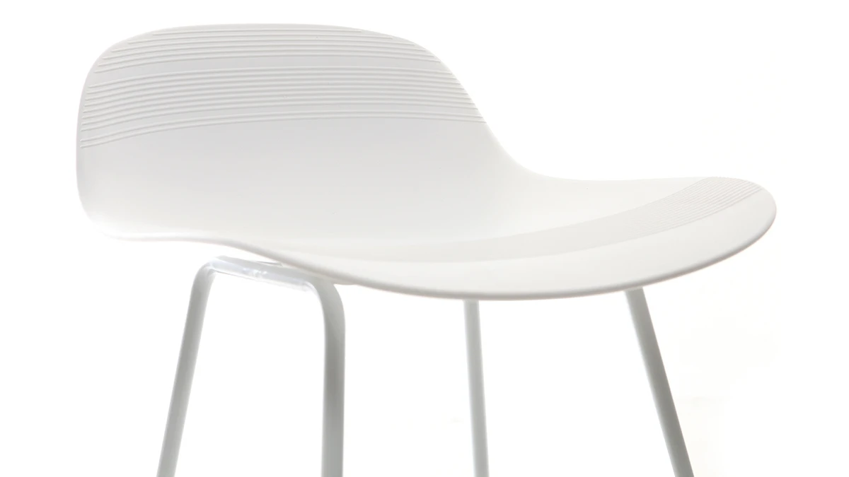 Tabourets De Bar Design Blancs H71 Cm (lot De 2) ELLA 7 Tabourets De Bar Design Blancs H71 Cm (lot De 2) ELLA â Image 5