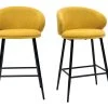 Tabourets De Bar Design En Tissu Effet Velours Jaune Moutarde Et Métal Noir (lot De 2) ROSALIE -Boutique Miliboo tabourets de bar design en tissu effet velours jaune moutarde et metal noir lot de 2 rosalie 52672 63ff52e3a55aa 1200 675