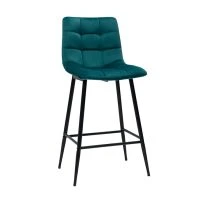 Tabourets De Bar Design En Velours Bleu Pétrole H65 Cm (lot De 2) MAXWELL -Boutique Miliboo tabourets de bar design en velours bleu petrole h65 cm lot de 2 maxwell 52278 62dea56785349 1200 675