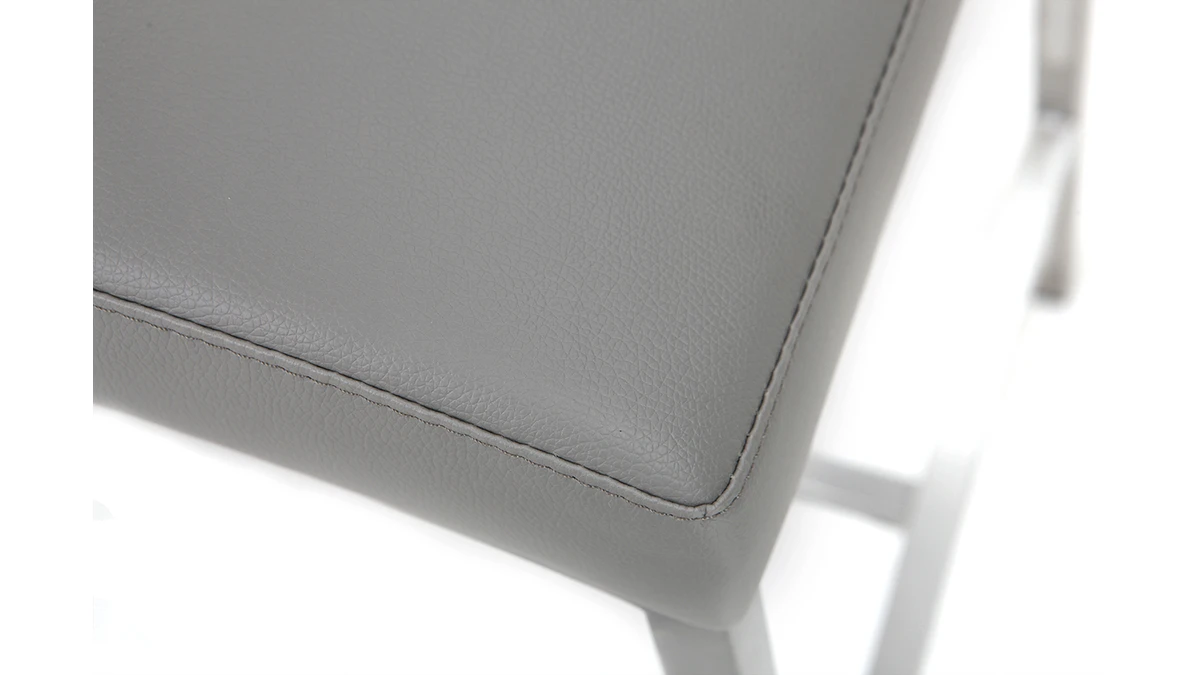 Tabourets De Bar Design Gris Clair H70 Cm (lot De 2) OLLY 8 Tabourets De Bar Design Gris Clair H70 Cm (lot De 2) OLLY – Image 6