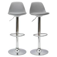 Tabourets De Bar Design Gris Clair (lot De 2) STEEVY