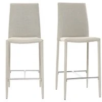 Tabourets De Bar Design Gris Clair (lot De 2) TALOS