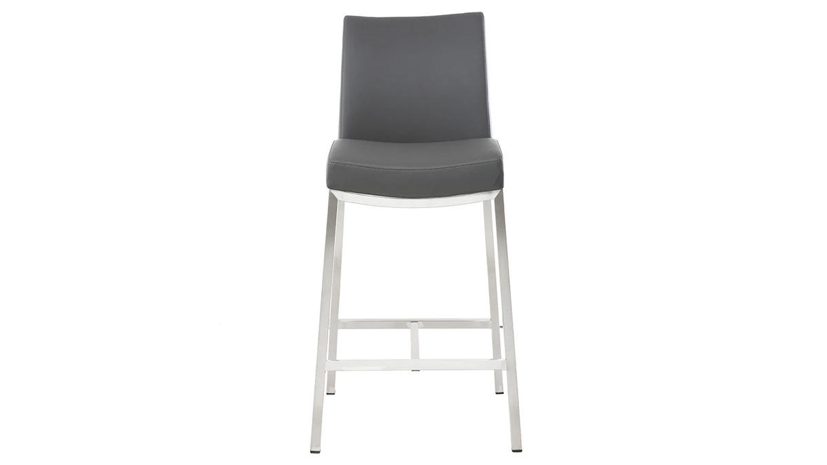 Tabourets De Bar Design Gris Foncé H70 Cm (lot De 2) OLLY 4 Tabourets De Bar Design Gris Foncé H70 Cm (lot De 2) OLLY – Image 2
