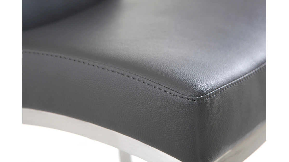 Tabourets De Bar Design Gris Foncé H70 Cm (lot De 2) OLLY 7 Tabourets De Bar Design Gris Foncé H70 Cm (lot De 2) OLLY – Image 5