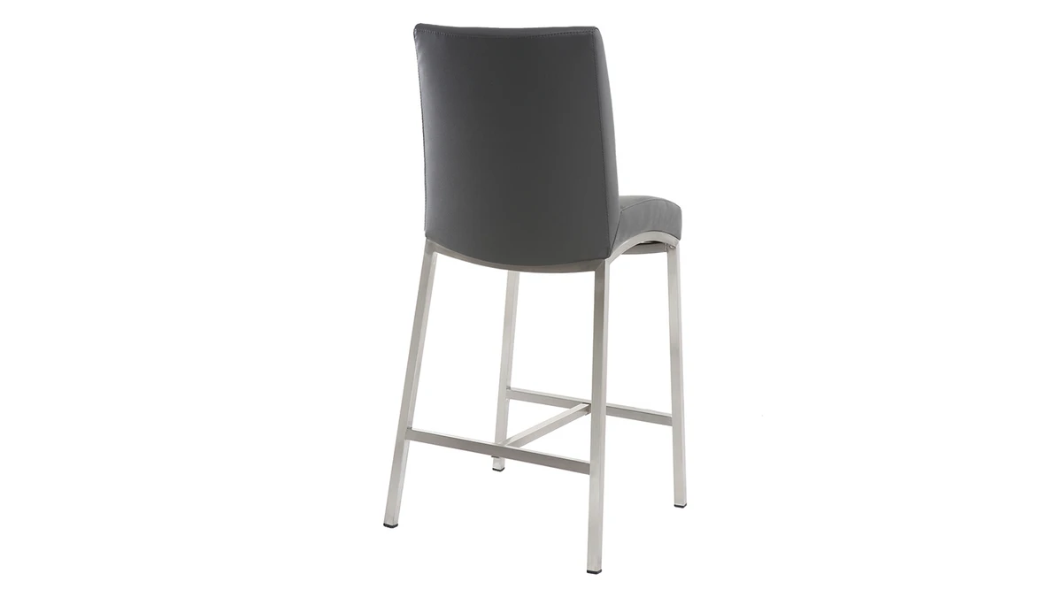 Tabourets De Bar Design Gris Foncé H70 Cm (lot De 2) OLLY 6 Tabourets De Bar Design Gris Foncé H70 Cm (lot De 2) OLLY – Image 4