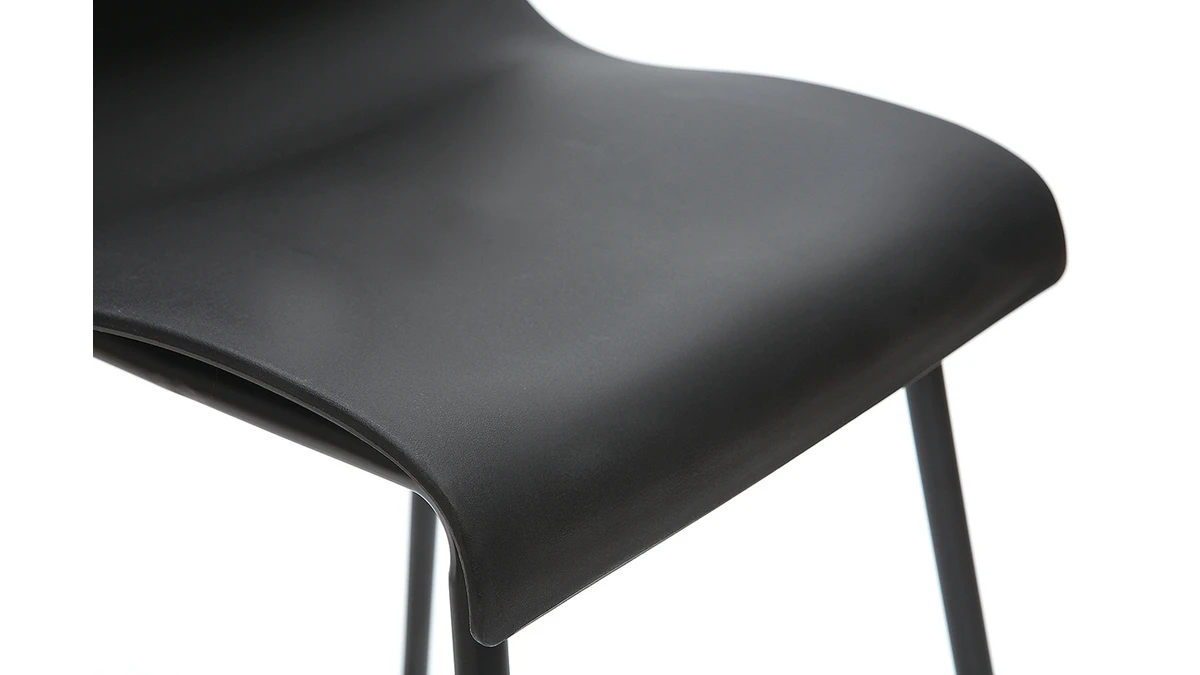 Tabourets De Bar Design Noir 76 Cm (lot De 2) ONA 8 Tabourets De Bar Design Noir 76 Cm (lot De 2) ONA – Image 6