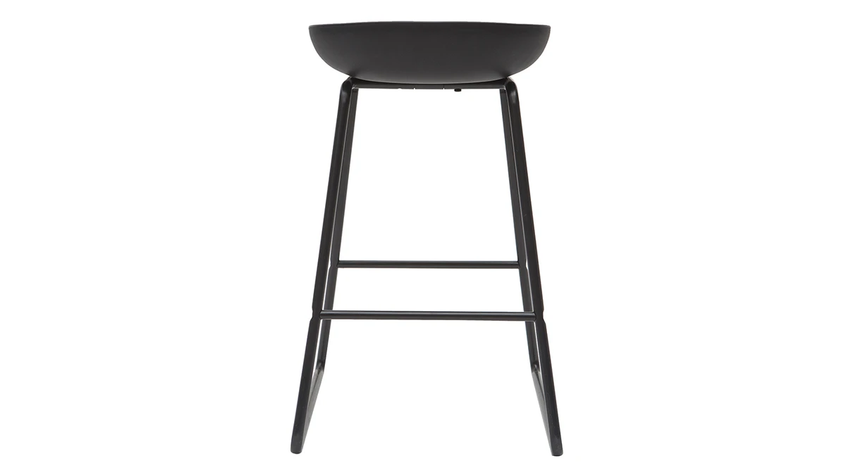 Tabourets De Bar Design Noirs H65 Cm (lot De 2) PEBBLE 7 Tabourets De Bar Design Noirs H65 Cm (lot De 2) PEBBLE – Image 5