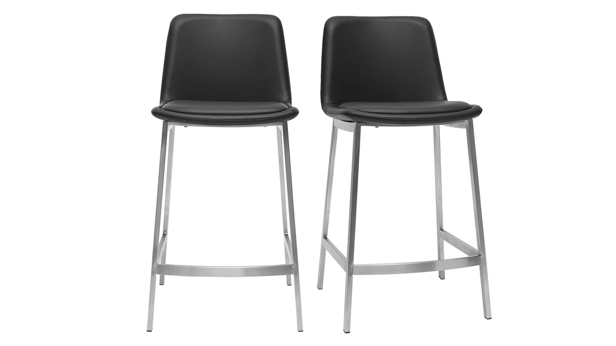 Tabourets De Bar Design Noirs H66 Cm (lot De 2) ARSENE 3 Tabourets De Bar Design Noirs H66 Cm (lot De 2) ARSENE