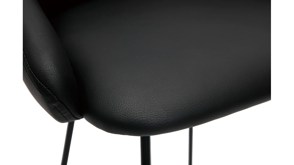 Tabourets De Bar Design Noirs H69 Cm (lot De 2) REYNOLD 8 Tabourets De Bar Design Noirs H69 Cm (lot De 2) REYNOLD – Image 6