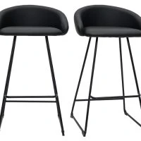 Tabourets De Bar Design Noirs H69 Cm (lot De 2) REYNOLD