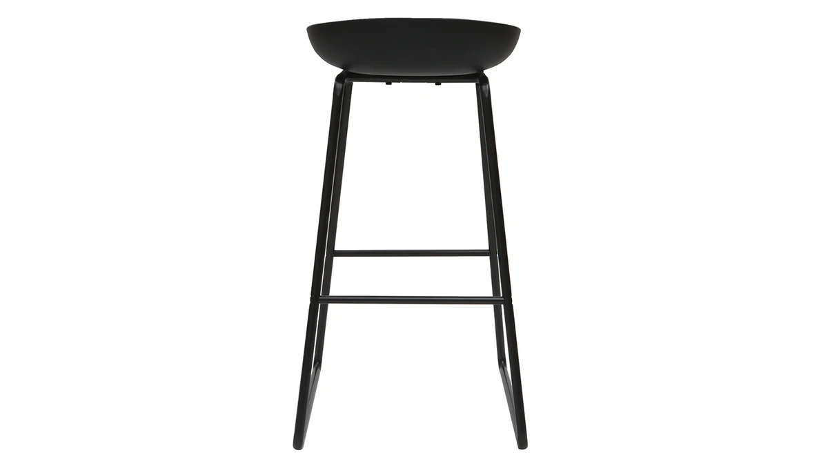 Tabourets De Bar Design Noirs H75 Cm (lot De 2) PEBBLE 7 Tabourets De Bar Design Noirs H75 Cm (lot De 2) PEBBLE – Image 5