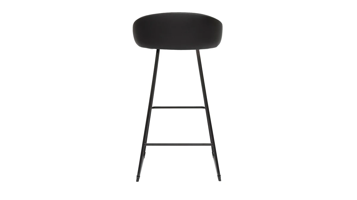 Tabourets De Bar Design Noirs H75 Cm (lot De 2) REYNOLD 7 Tabourets De Bar Design Noirs H75 Cm (lot De 2) REYNOLD – Image 5
