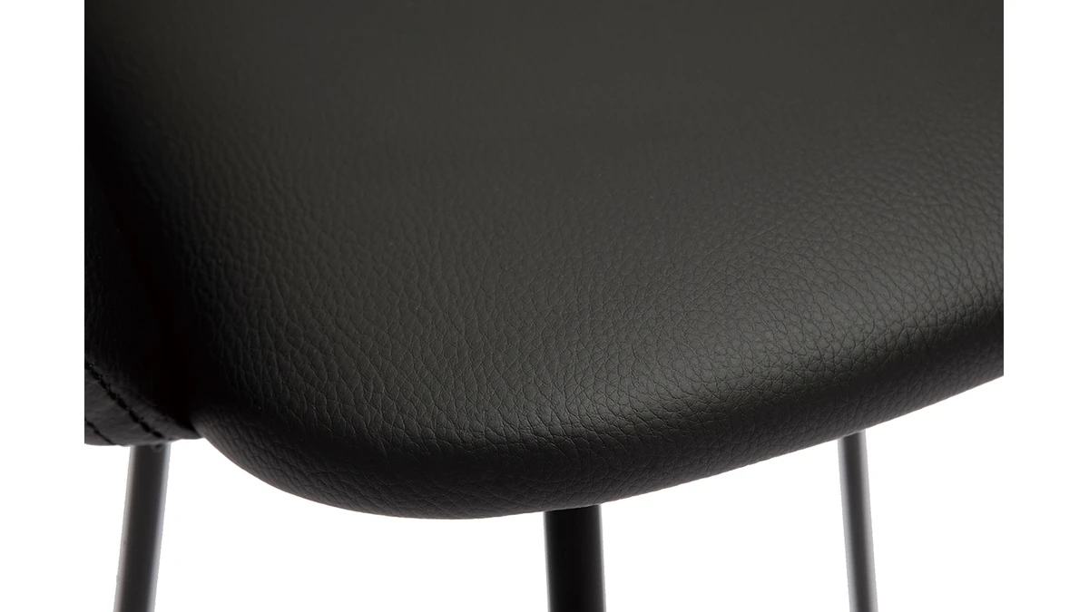 Tabourets De Bar Design Noirs H75 Cm (lot De 2) REYNOLD 8 Tabourets De Bar Design Noirs H75 Cm (lot De 2) REYNOLD – Image 6