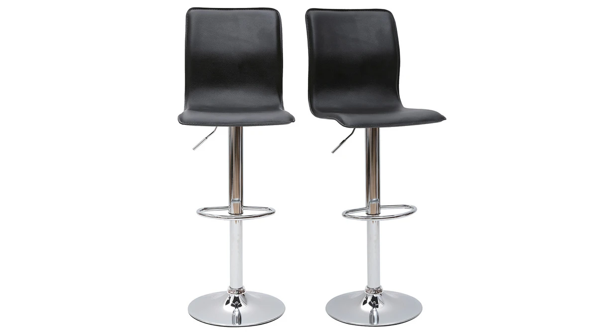 Tabourets De Bar Design Noirs (lot De 2) SURF ALTO 3 Tabourets De Bar Design Noirs (lot De 2) SURF ALTO