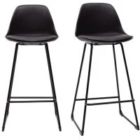 Tabourets De Bar Design Noirs Pieds Métal 65 Cm (lot De 2) FRANZ