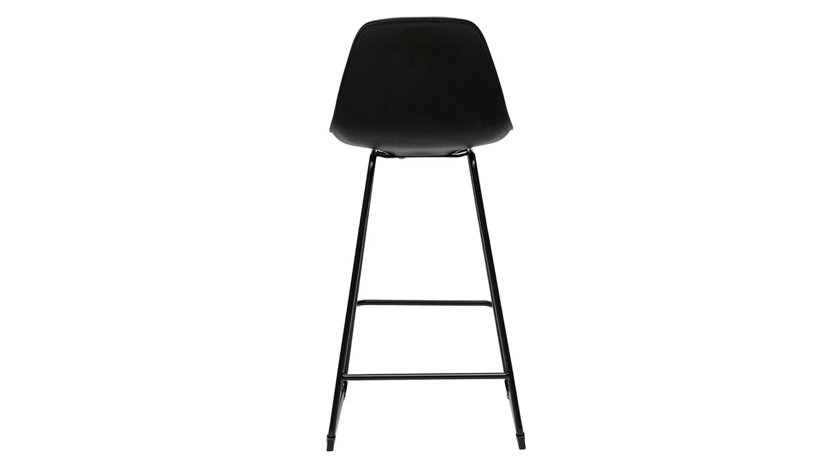 Tabourets De Bar Design Noirs Pieds Métal 65 Cm (lot De 2) FRANZ 6 Tabourets De Bar Design Noirs Pieds Métal 65 Cm (lot De 2) FRANZ – Image 4