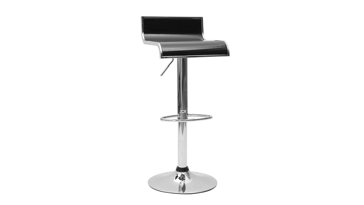 Tabourets De Bar Design Noirs WAVES (lot De 2) 5 Tabourets De Bar Design Noirs WAVES (lot De 2) – Image 3