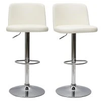 Tabourets De Bar Design Réglables Blancs (lot De 2) MONTI