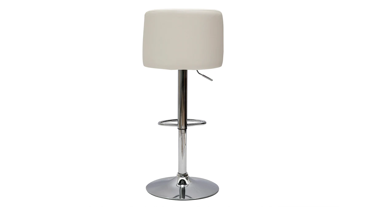Tabourets De Bar Design Réglables Blancs (lot De 2) MONTI 7 Tabourets De Bar Design Réglables Blancs (lot De 2) MONTI – Image 5
