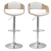Tabourets De Bar Design Réglables En Polyuréthane Blanc Et Bois Clair (lot De 2) EUSTACHE -Boutique Miliboo tabourets de bar design reglables en polyurethane blanc et bois clair lot de 2 eustache 53583 63175d27ad89d 1200 675