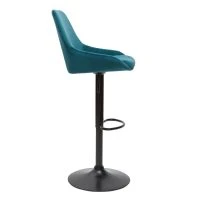 Tabourets De Bar Design Réglables Velours Bleu Pétrole (lot De 2) HOLO -Boutique Miliboo tabourets de bar design reglables velours bleu petrole lot de 2 holo 48906 603fab2dab57d 1200 675