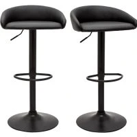 Tabourets De Bar Design Relevables Noirs (lot De 2) REYNOLD