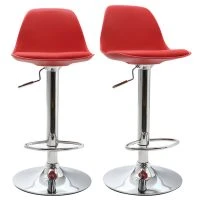 Tabourets De Bar Design Rouges (lot De 2) STEEVY