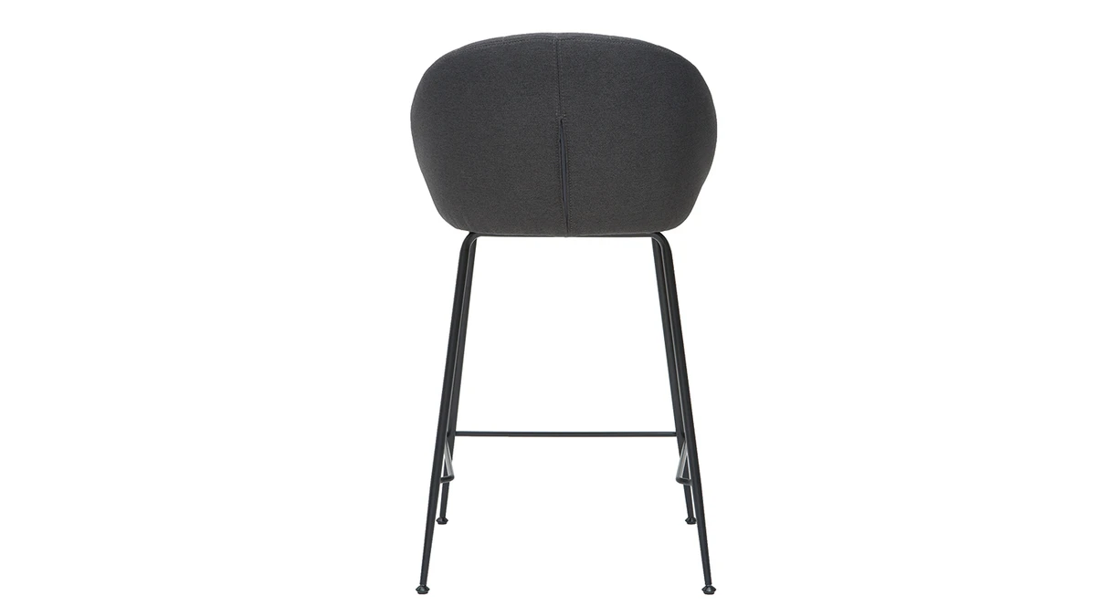Tabourets De Bar Design Tissu Gris Foncé 65 Cm (lot De 2) SHERU 7 Tabourets De Bar Design Tissu Gris Foncé 65 Cm (lot De 2) SHERU – Image 5
