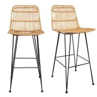 Tabourets De Bar En Rotin (lot De 2) MALACCA