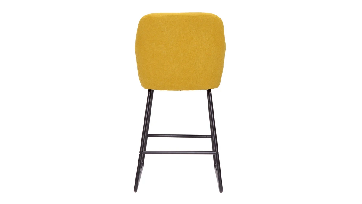 Tabourets De Bar En Tissu Effet Velours Jaune Moutarde H65 Cm (lot De 2) AMIKA 7 Tabourets De Bar En Tissu Effet Velours Jaune Moutarde H65 Cm (lot De 2) AMIKA – Image 5