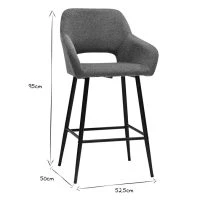 Tabourets De Bar En Tissu Effet Velours Texturé Gris Et Métal H65 Cm (lot De 2) LAURETTE -Boutique Miliboo tabourets de bar en tissu effet velours texture gris et metal h65 cm lot de 2 laurette 52258 632b2708d058b 1200 675