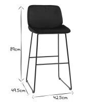 Tabourets De Bar Fixes En Tissu Velours Noir Pieds Métal Noir H65 (lot De 2) KAOLY -Boutique Miliboo tabourets de bar fixes en tissu velours noir pieds metal noir h65 lot de 2 kaoly 51945 62d57a2bebcac 1200 675