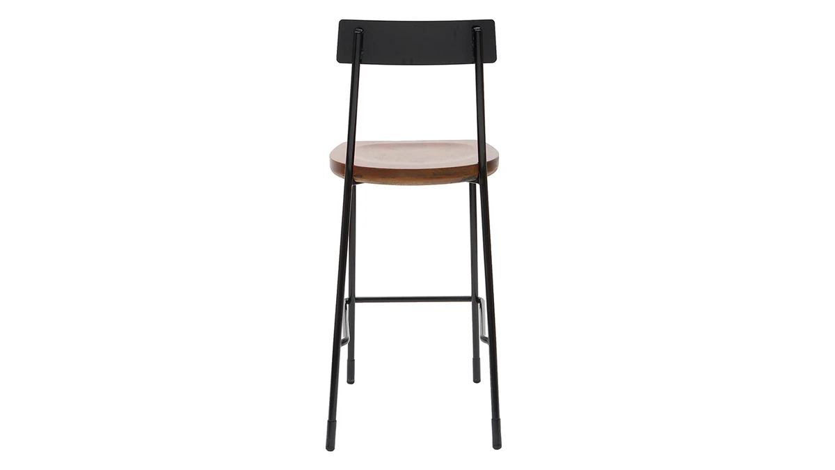 Tabourets De Bar Industriels Métal Et Bois 65 Cm (lot De 2) OUDIN 7 Tabourets De Bar Industriels Métal Et Bois 65 Cm (lot De 2) OUDIN – Image 5