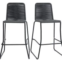 Tabourets De Bar Intérieur/exterieur Cordage Gris 72 Cm (lot De 2) YORGO