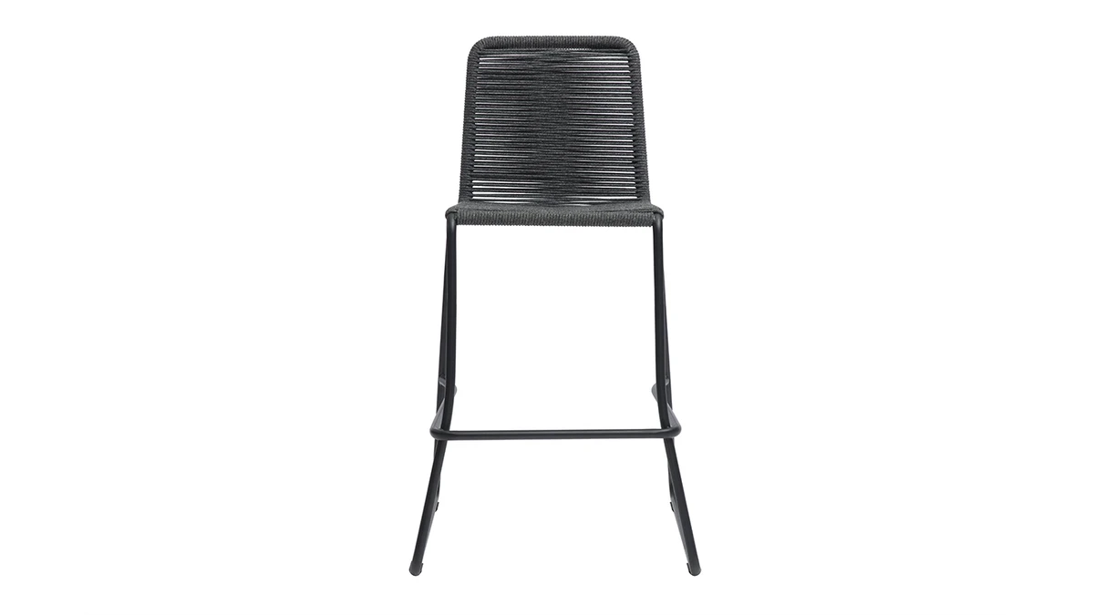 Tabourets De Bar Intérieur/exterieur Cordage Gris 72 Cm (lot De 2) YORGO 5 Tabourets De Bar Intérieur/exterieur Cordage Gris 72 Cm (lot De 2) YORGO – Image 3