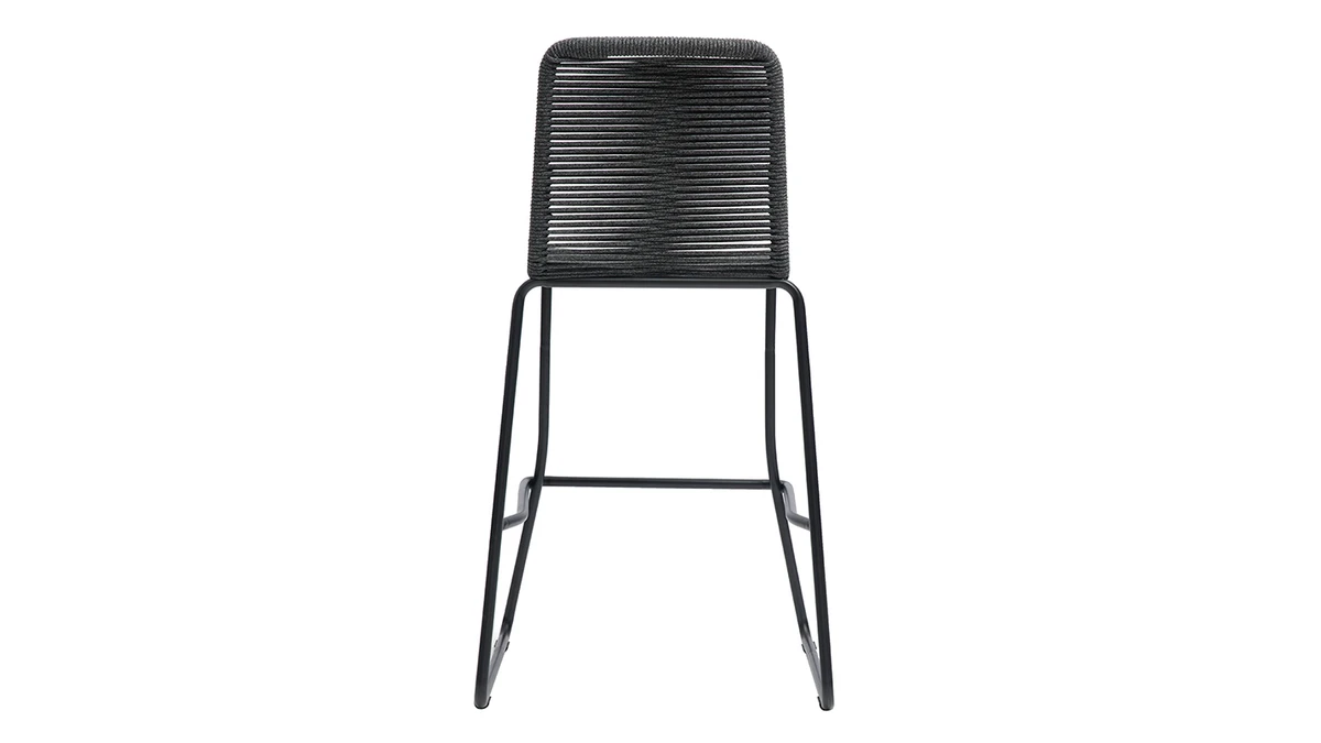 Tabourets De Bar Intérieur/exterieur Cordage Gris 72 Cm (lot De 2) YORGO 7 Tabourets De Bar Intérieur/exterieur Cordage Gris 72 Cm (lot De 2) YORGO – Image 5