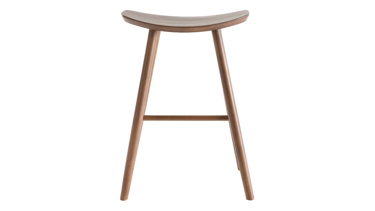 Tabourets De Bar Noyer H65 Cm (lot De 2) DEMORY 3 Tabourets De Bar Noyer H65 Cm (lot De 2) DEMORY – Image 2