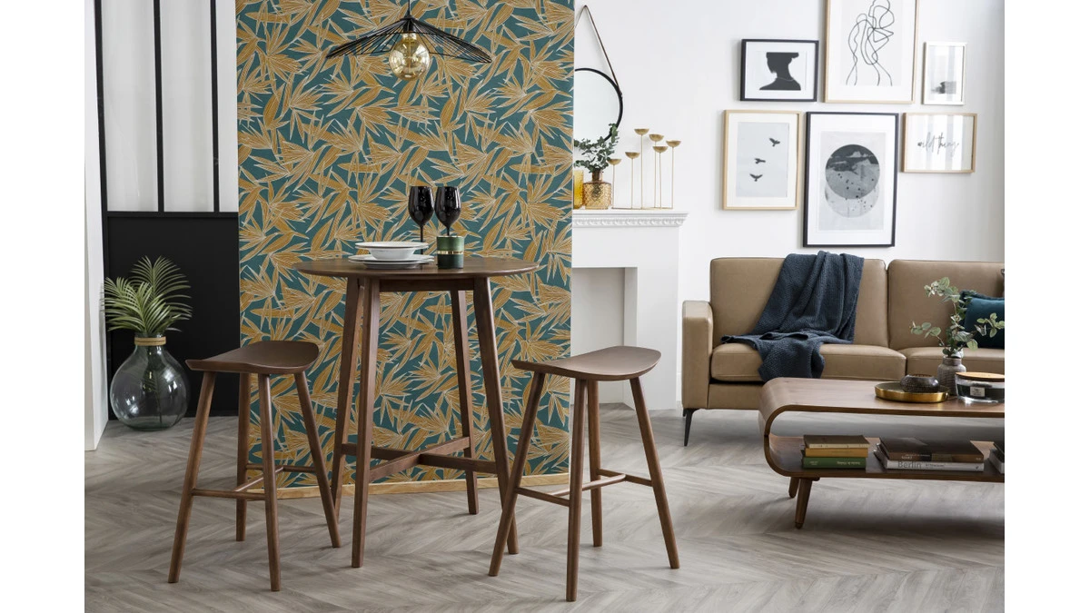 Tabourets De Bar Noyer H65 Cm (lot De 2) DEMORY 7 Tabourets De Bar Noyer H65 Cm (lot De 2) DEMORY – Image 6