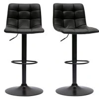 Tabourets De Bar Réglables Design Noirs (lot De 2) MAXWELL