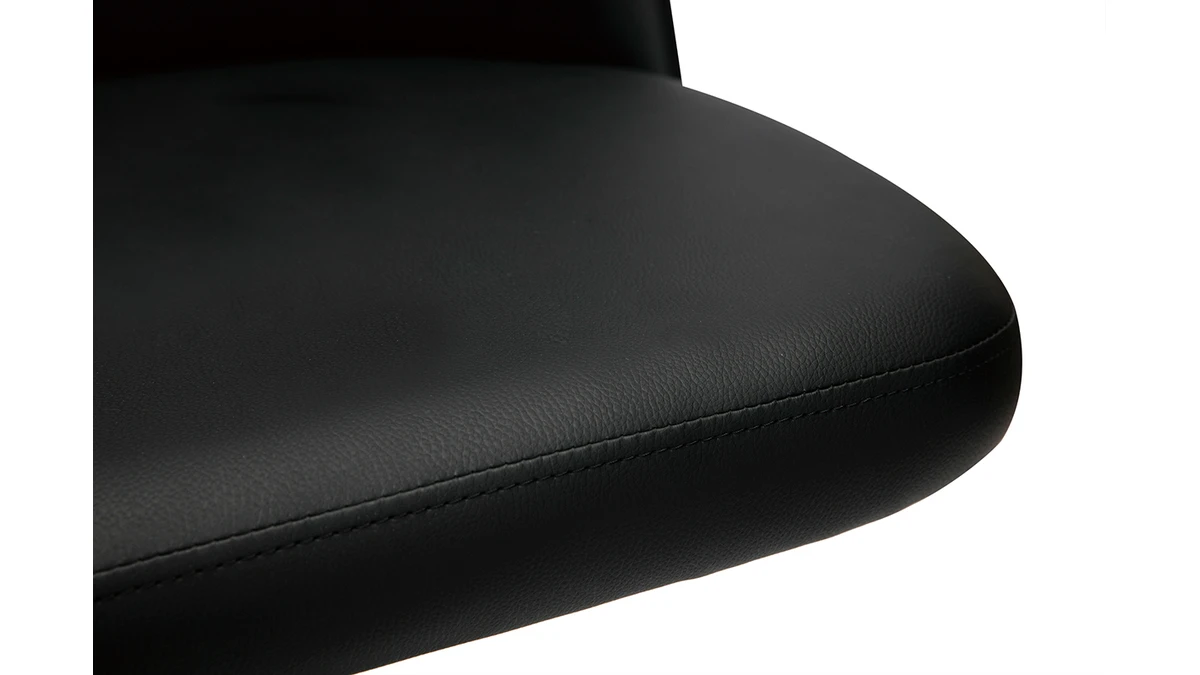 Tabourets De Bar Réglables En Polyuréthane Noir Et Métal Noir (lot De 2) MONTI 8 Tabourets De Bar Réglables En Polyuréthane Noir Et Métal Noir (lot De 2) MONTI – Image 6